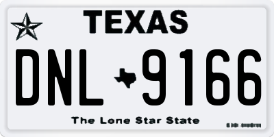 TX license plate DNL9166