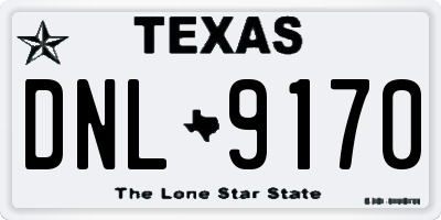 TX license plate DNL9170