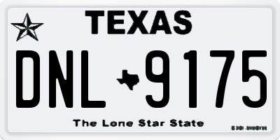 TX license plate DNL9175