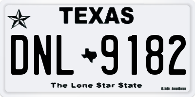 TX license plate DNL9182