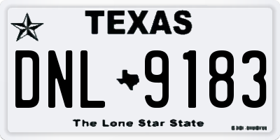 TX license plate DNL9183