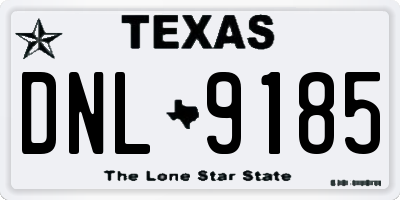TX license plate DNL9185