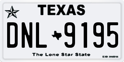 TX license plate DNL9195