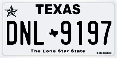 TX license plate DNL9197