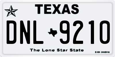 TX license plate DNL9210