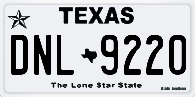TX license plate DNL9220