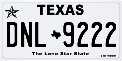 TX license plate DNL9222