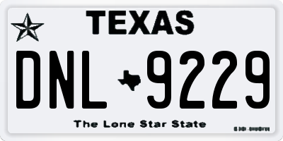 TX license plate DNL9229