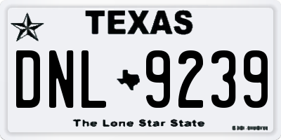 TX license plate DNL9239