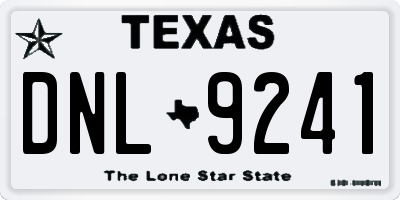 TX license plate DNL9241