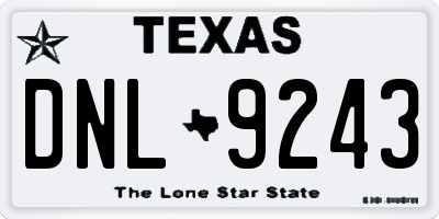 TX license plate DNL9243