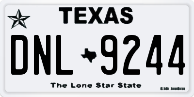 TX license plate DNL9244