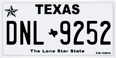 TX license plate DNL9252