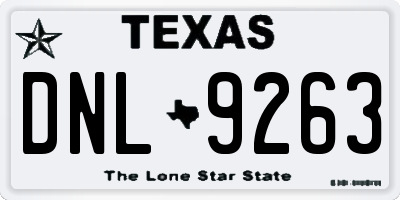 TX license plate DNL9263