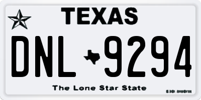 TX license plate DNL9294