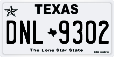 TX license plate DNL9302