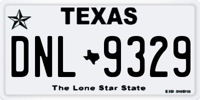 TX license plate DNL9329