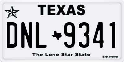 TX license plate DNL9341