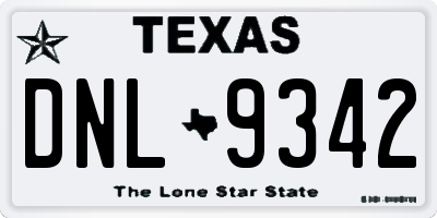 TX license plate DNL9342