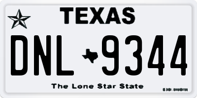 TX license plate DNL9344