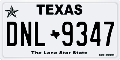 TX license plate DNL9347