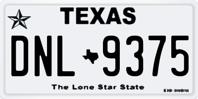 TX license plate DNL9375