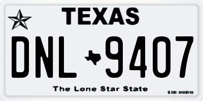 TX license plate DNL9407