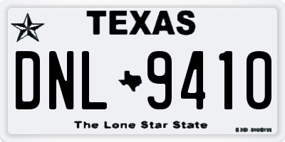 TX license plate DNL9410