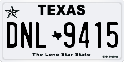 TX license plate DNL9415