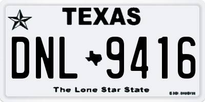 TX license plate DNL9416