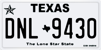 TX license plate DNL9430