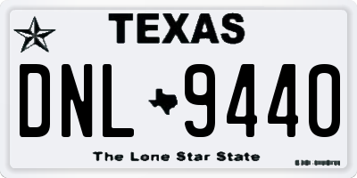 TX license plate DNL9440