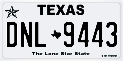 TX license plate DNL9443