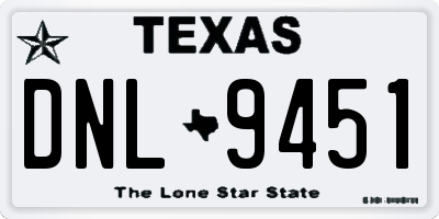 TX license plate DNL9451