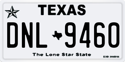 TX license plate DNL9460