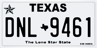 TX license plate DNL9461