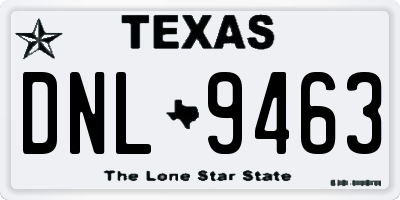 TX license plate DNL9463