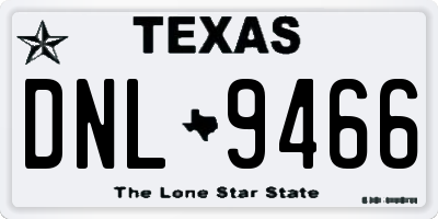 TX license plate DNL9466