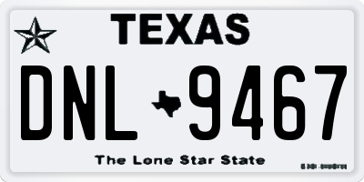 TX license plate DNL9467