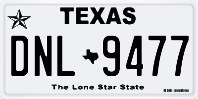 TX license plate DNL9477