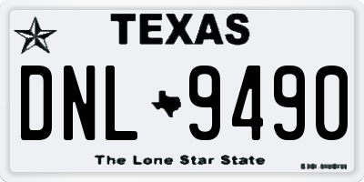 TX license plate DNL9490