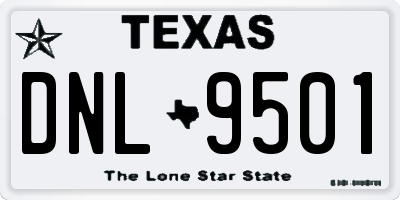 TX license plate DNL9501