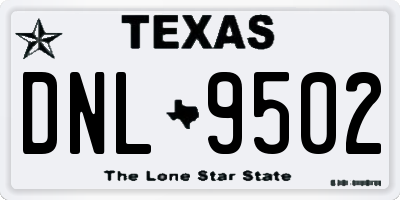 TX license plate DNL9502