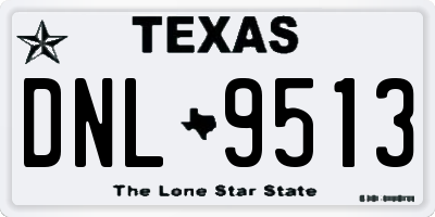 TX license plate DNL9513