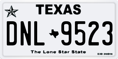 TX license plate DNL9523