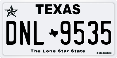 TX license plate DNL9535