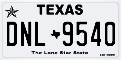 TX license plate DNL9540