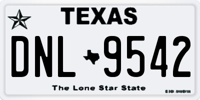 TX license plate DNL9542