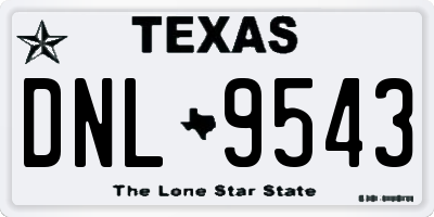 TX license plate DNL9543