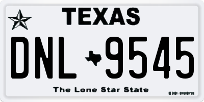 TX license plate DNL9545